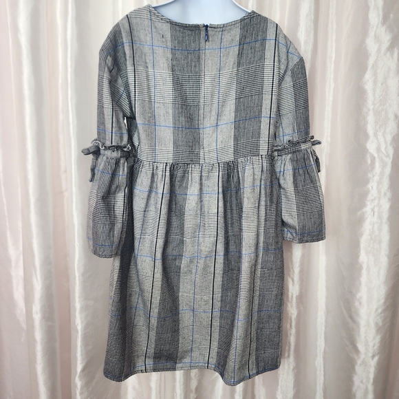 79. Zara Girls Plaid Ruffle Sleeve Dress 11/12 - Picture 3 of 8